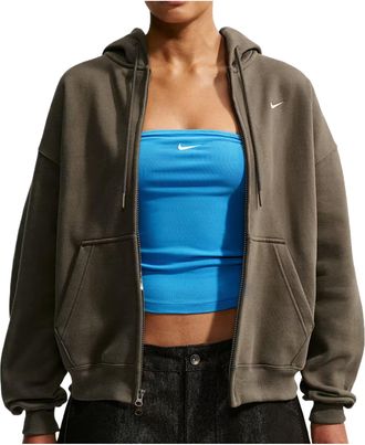 Nike (WMNS) Nike Studio Fleece Medium Weight Oversized Hoodie Dark Hazel Sail IM8084-212