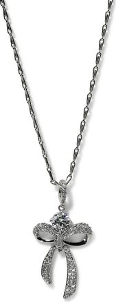 Nadri Eros Bow & Cubic Zirconia Pendant Necklace in Rhodium at Nordstrom