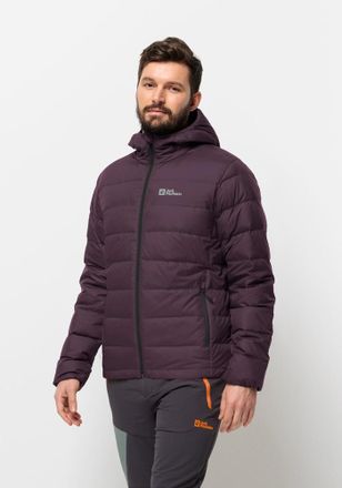 Jack Wolfskin Daunenjacke JACK WOLFSKIN ATHER DOWN HOODY M RDS, Herren, Gr. L (52), lila (midnight, plum), Obermaterial: 100% Polyester; Futter: 100% Polyester; F&uuml;l