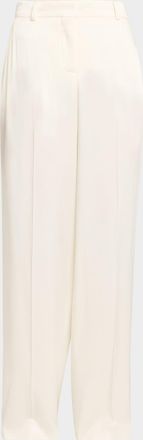 Stella McCartney Dropped-Waist Satin Straight-Leg Trousers