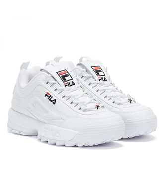 Fila Mens Womens Disruptor II Premium Trainers - (White) Rubber - Size UK 5