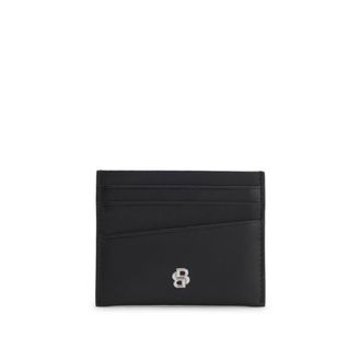 BOSS Leather card holder with Double B monogram
