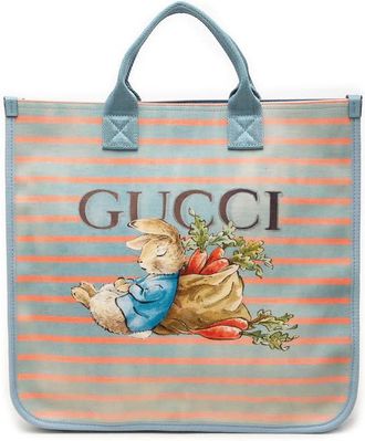 Gucci Pre-owned Gucci Childrens Striped Canvas Peter Rabbit Tote Ladies WF8H973DHRLUATP6
