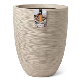 Capi Capi - Florero Elegante Bajo Europe - Waste Rib Nl - 46 X 58 Cm - Terrazzo Beige