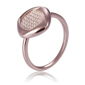 Orphelia WoMens 925 Sterling Silver Ring - Rose ZR-7442 - Size O 1/2