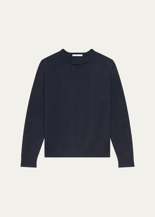 Helmut Lang Mens Cotton Raw-Edge Crewneck Sweater