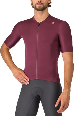 Castelli Mens Espresso Jersey, Quarter Length Sleeve with Breathable Stretch Fabric for Gravel, Cycling & Road Biking, Deep Bordeaux/Silver Moon, Large