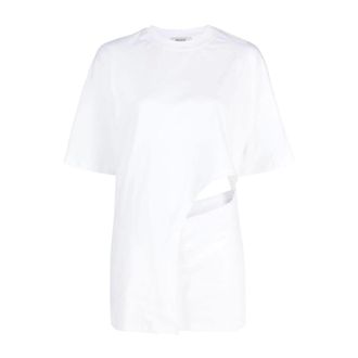 Gauch&egrave;re Tops, Dames, Wit, M, Katoen, Asymmetrisch Katoenen T-shirt