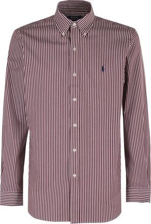 Polo Ralph Lauren Gestreept lange mouw sportshirt - Heren - Casual Overhemden - Rood - S - Overhemden
