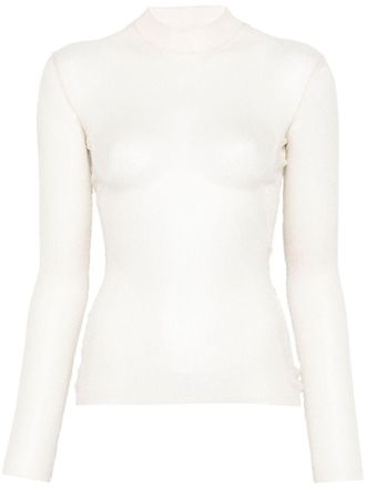 MUGLER Doorzichtige trui - Beige