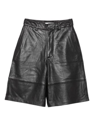 Frankie Shop leather panelled shorts - Brown