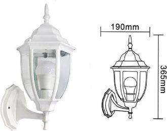 Trade Shop Trade Shop Traesio - Trade Shop - Lanterna Da Giardino Antica Lampada Parete Applique Da Esterno A Muro Retr&ograve; Es09 - Blanco