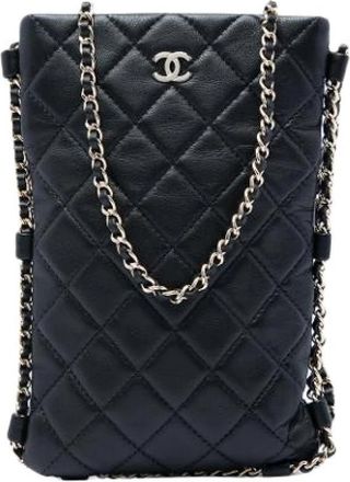 Chanel Pre-owned Quilted Crossbody Bag - Dames - Vintage Schoudertas - Zwart - ONE Size - Leer - Vintage
