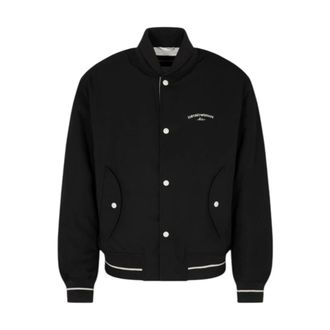 Emporio Armani Nylon Bomber with Logo Embroidery