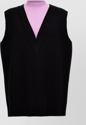 Jil Sander ribbed knit sleeveless v-neck vest