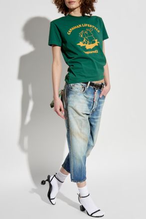 Dsquared2 T-shirt With Print, Womens, Green