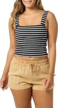 O'Neill Vanessa Stripe Rib Tank in Black at Nordstrom, Size Xx-Large