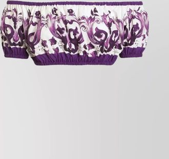 Dolce & Gabbana floral off-the-shoulder printed crop top