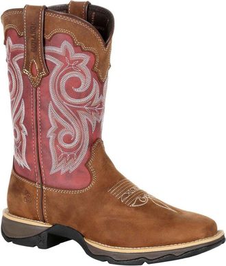 Durango Lady Rebel Leren Dames Laarzen in Braam Bruin/Roestig Rood