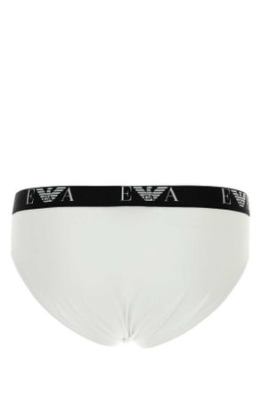 Emporio Armani Mens White Stretch Cotton Brief Set Exterior: Elastane Intimo