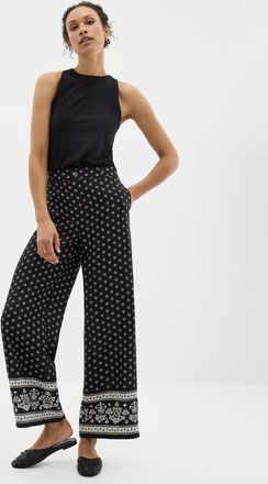 Contemporaine Womens Scarf mosaic linen pant Fit: Wide leg, high rise