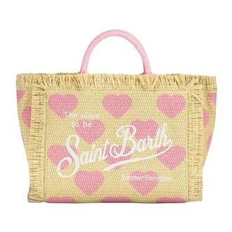 MC2 Saint Barth Colette Raffia Tas - Dames - Tassen - Roze - Maat: ONE Size Katoen
