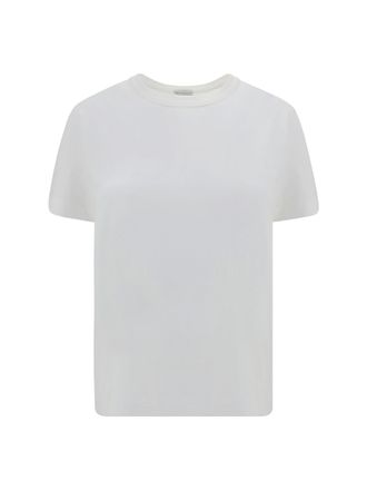 Brunello Cucinelli Womens Monochrome Cotton T-Shirt Bianco T-Shirts & Jerseys