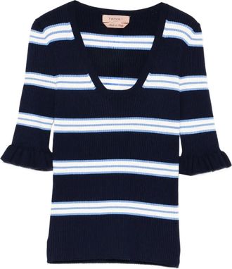 Twin-Set Top a righe - Blu