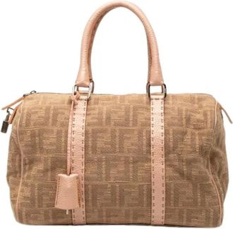 Fendi Pre-owned Handbags, female, Brown, Size: ONE SIZE Pre-owned Boston Bag