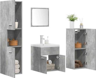 vidaXL Set Muebles De Ba&ntilde;o 5 Piezas Madera Ingenier&iacute;a Gris Hormig&oacute;n Vidaxl