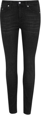 Calvin Klein Dames 011 Skinny Jeans met middelhoge taille (Gewassen blauw)