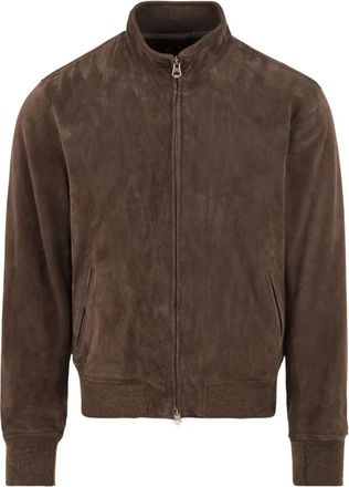 STEWART Stretch Suede Jacket - Heren - Bomber jackets - Bruin - XL - Su&egrave;de - Jassen