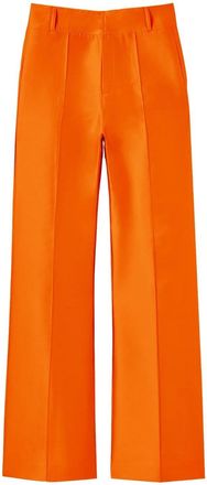 D'Estrëe Paris Yoshi pressed-crease trousers - women - Polyester/Silk - 44 - Orange