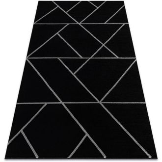 RugsX Rugsx - Alfombra Emerald Exclusivo 7543 Glamour, Elegante Geom&eacute;trico Negro / Plata Black 240x330 Cm