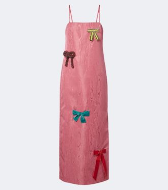 Alemais Al&eacute;mais Valentina bow-detail moir&eacute; midi dress