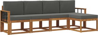 vidaXL Conjunto De Sof&aacute;s De Exterior 5 Uds. Natural Y Antracita Vidaxl