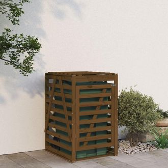 vidaXL Vidaxl - Cobertizo Cubos De Basura Madera Pino Marr&oacute;n Miel 84x90x128,5cm