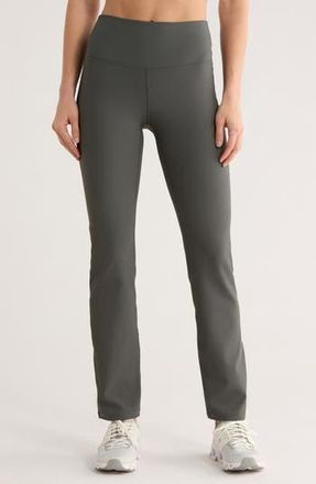 Zella Perform Rib High Waist Bootcut Leggings in Green Urban at Nordstrom Rack, Size X-Small