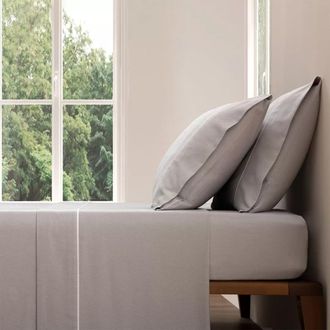 Casa da Laura S&aacute;banas franela 100% algod&oacute;n liso gris cama 135/140 1 almohada 45 x