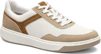 Johnston & Murphy Dawson Sneaker in White Full Grain/Taupe Suede at Nordstrom, Size 11.5
