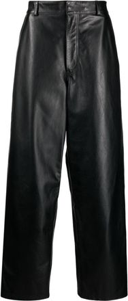 GCDS wide-leg leather trousers - men - Leather - S - Black