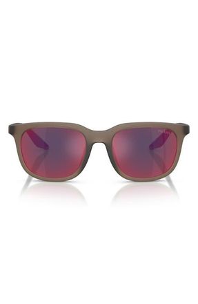 Prada 54mm Pillow Sunglasses in Brown /Dark Grey Blue/Red at Nordstrom
