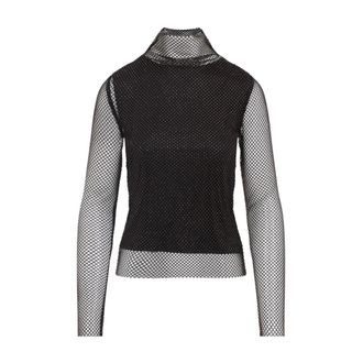 Sportmax Truien & Vesten, Dames, Bruin, S, Kristallen Turtleneck