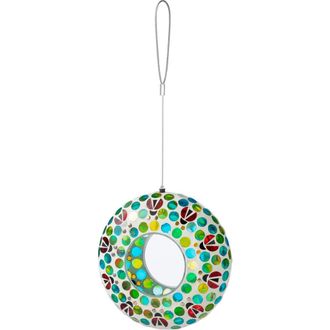 Glitzhome Glass Round Hanging Multi-Color Mosaic Birdfeeders in Blue at Nordstrom, Size Medium