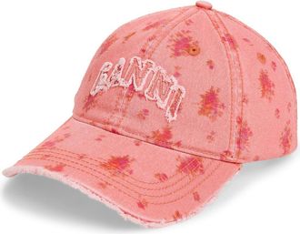 Ganni Washed Organic Cotton Canvas Baseball Cap in Lantana at Nordstrom