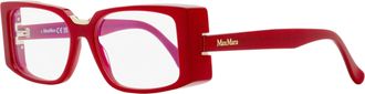 Max Mara Womens Rectangular Blue Block Eyeglasses MM5157-B 066 Carmine Red 54mm