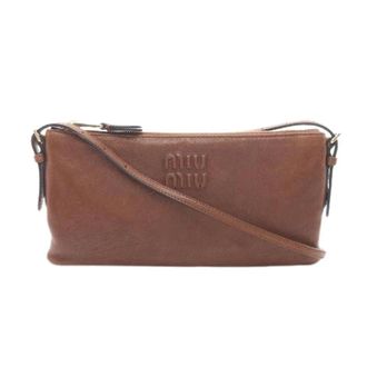 Miu Miu Pre-owned Cross Body Bags, female, Brown, Size: ONE SIZE Pre-owned Leather Shoulder Bag