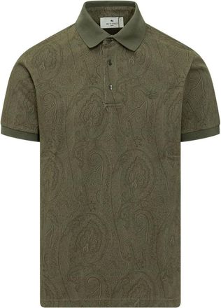 Etro Green Paisley Print Polo
