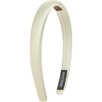 Tasha Skinny Padded Satin Headband in Mint at Nordstrom