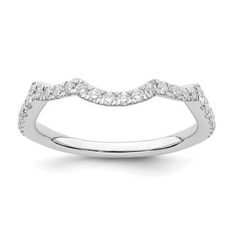 Diamond2Deal 14k White Gold Lab Grown Diamond Wedding Band Ring 0.33Ct Clarity- VS Color- D-E